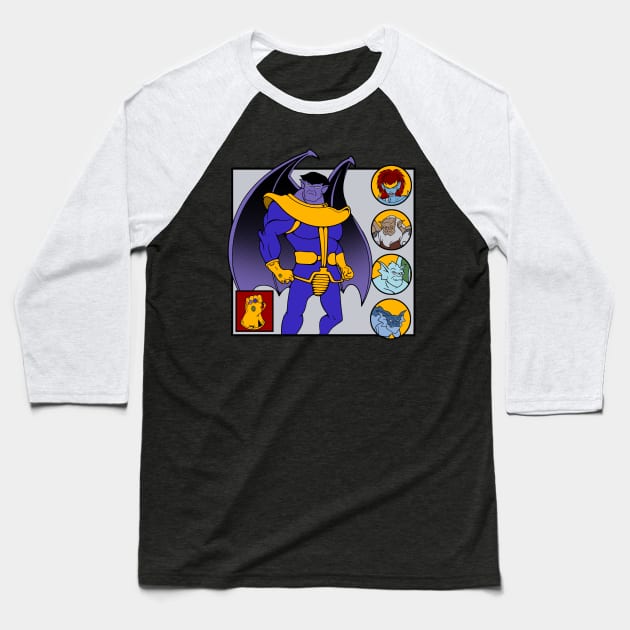 Gargoyanos // Millenial Gargoyles Mashup Cartoon Comic Merch Baseball T-Shirt by leepianti